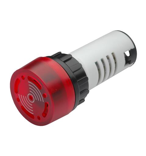 Combi Buzzer E2S22DBF  24vDC/AC 1:RED 80dB(A) LED IP65 iØ22,5mm Panel Mount